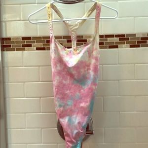 Stripes and Solid Bathing Suit